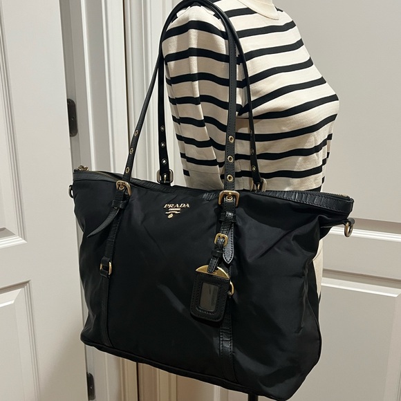 PRADA TESSUTO BLACK NYLON TOTE BAG - Picture 14 of 16